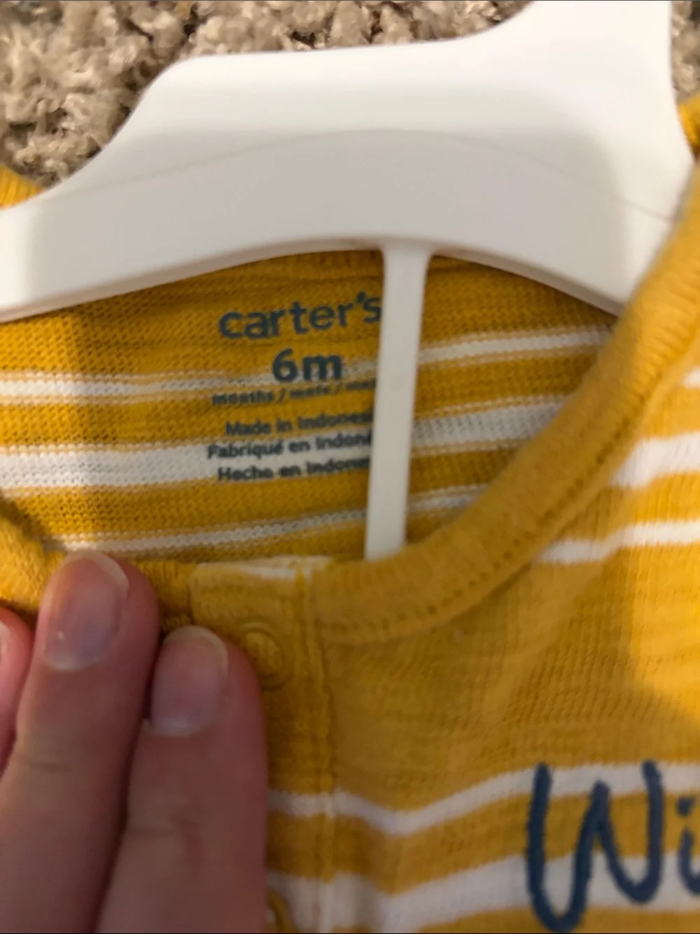 Carter's Yellow & White Striped 'Wild Little One' Top with Light Blue Pants